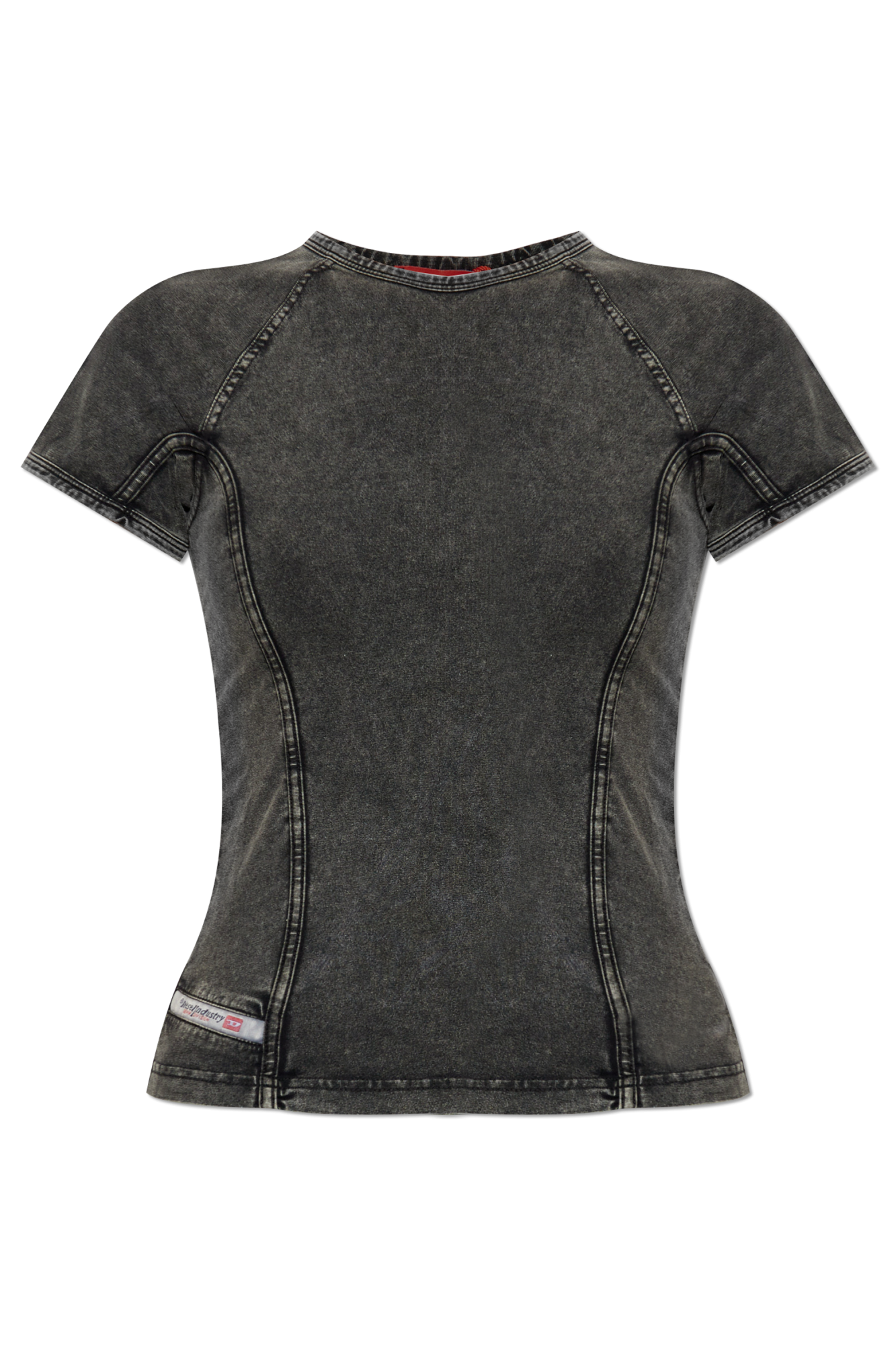 tシャツ DIESEL T-Lynne レディース Women's Denim-effect top in stretch jersey | Black | Diesel